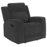 Orleans Furniture - Coaster - Brentwood Upholstered Recliner Chair Dark Charcoal - 610286